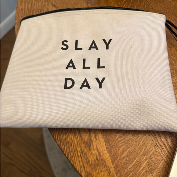 White Pouch with Black Text - Picture 1 of 4